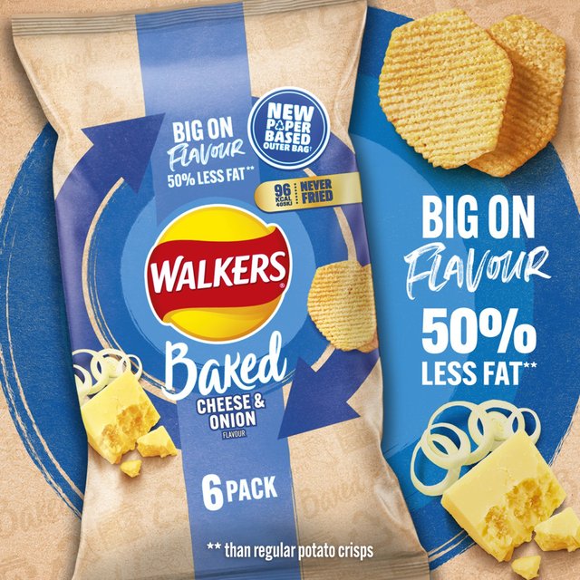 Walkers Baked Cheese & Onion Multipack Snacks 6 per pack GOODS M&S
