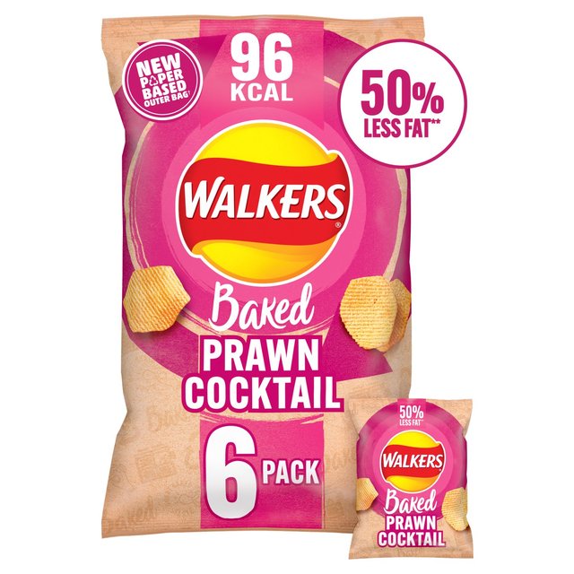Walkers Baked Prawn Cocktail Multipack Snacks   6 per pack GOODS M&S
