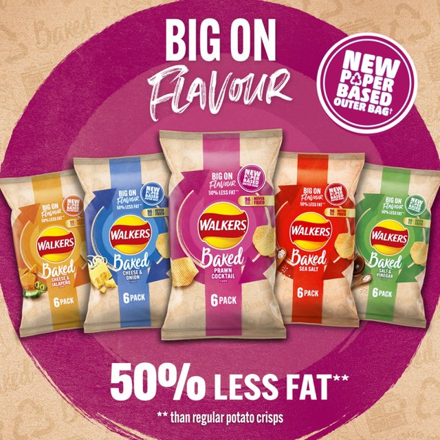 Walkers Baked Prawn Cocktail Multipack Snacks   6 per pack GOODS M&S