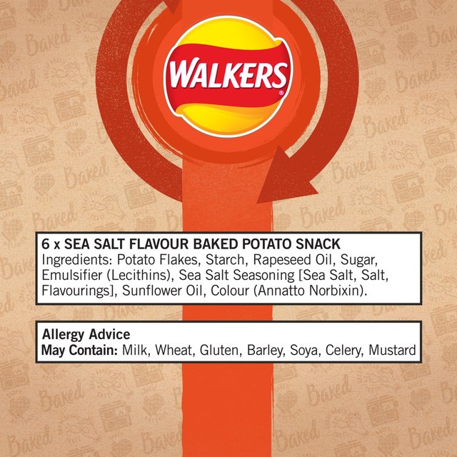 Walkers Baked Sea Salt Multipack Snacks   6 per pack GOODS M&S