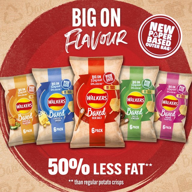 Walkers Baked Sea Salt Multipack Snacks   6 per pack GOODS M&S