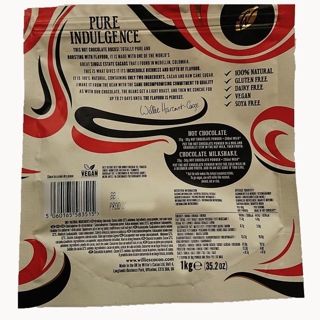 Willie's Cacao 52% Medellin Cacao Hot Chocolate Powder   1kg GOODS M&S