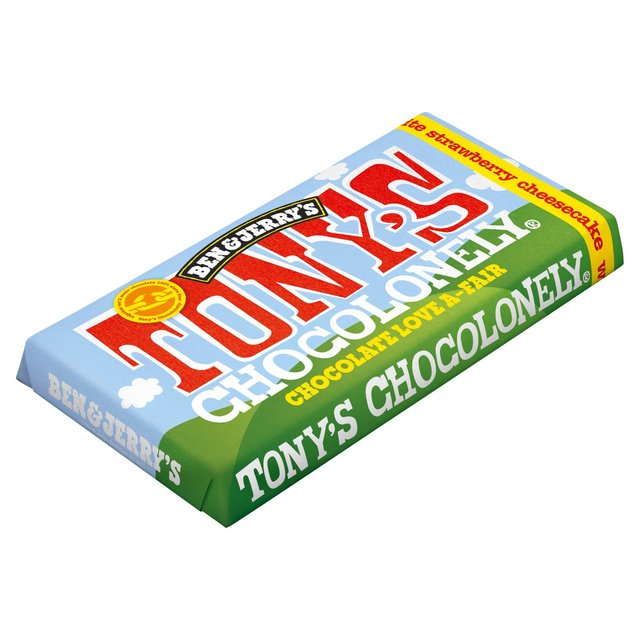 Tony's Chocolonely White Chocolate Strawberry Cheesecake   180g GOODS M&S