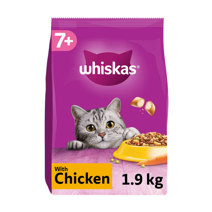 Whiskas 7+ Chicken Adult Dry Cat Food GOODS ASDA