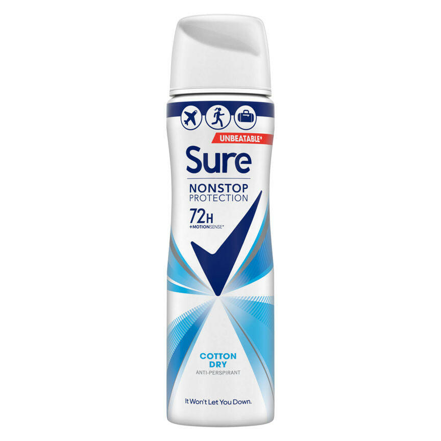 Sure Cotton Dry Nonstop Protection Compressed Anti-perspirant Aerosol 75 ml GOODS ASDA