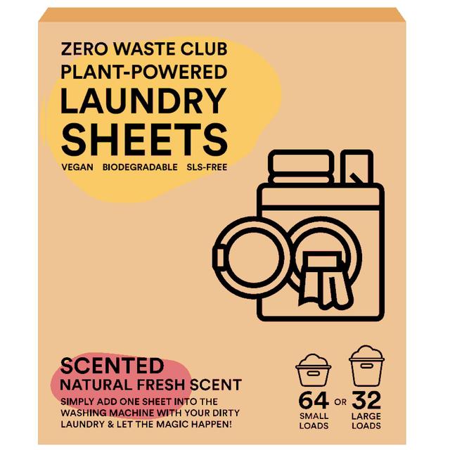 Zero Waste Club Detergent Sheets Plastic Free - Scented   64 per pack GOODS M&S