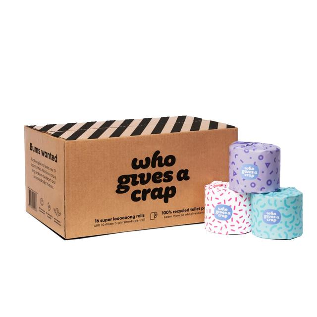 Who Gives A Crap Recycled Toilet Paper - 16 Rolls   16 per pack GOODS M&S