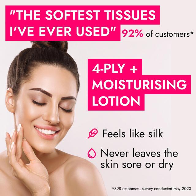 tishoo Hyaluronic Acid-infused 4-Ply Ultra Soft Tissues Belgravia Designs   4 per pack GOODS M&S