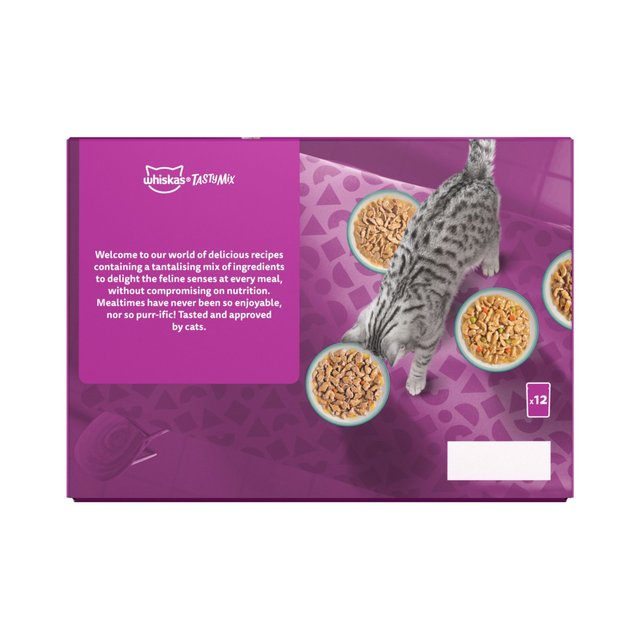 Whiskas 1+ Adults Wet Cat Food Pouches Tasty Mix Fish Selection in Gravy 12 x 85g GOODS M&S