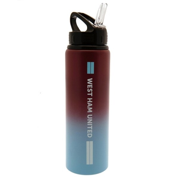 West Ham United FC Stripe Aluminium Water Bottle GOODS Superdrug