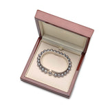 6-7mm Cultured Freshwater Grey Pearl Bracelet, 18ct White Gold - McGrocer