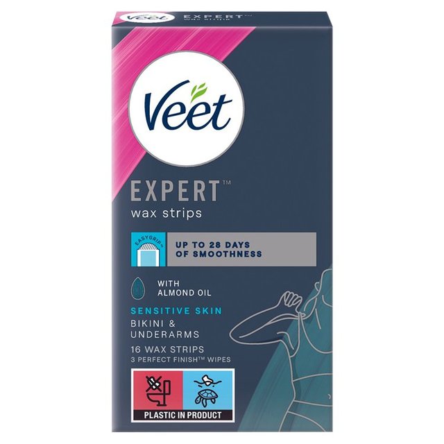 Veet Expert Wax Strips Bikini & Underarm Sensitive 16 per pack GOODS M&S