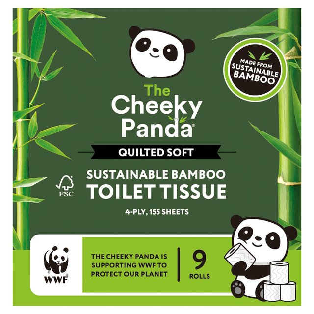 The Cheeky Panda Luxury Quilted Sustainable Bamboo Toilet Tissue   9 per pack GOODS M&S