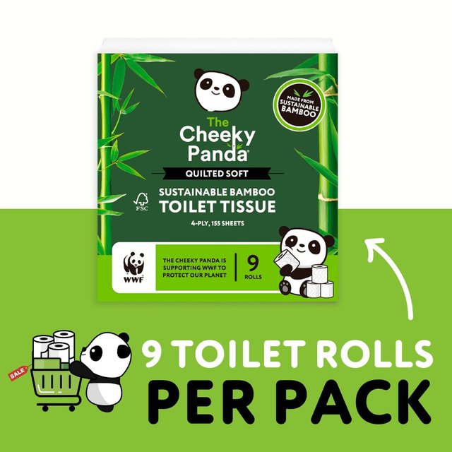 The Cheeky Panda Luxury Quilted Sustainable Bamboo Toilet Tissue   9 per pack GOODS M&S