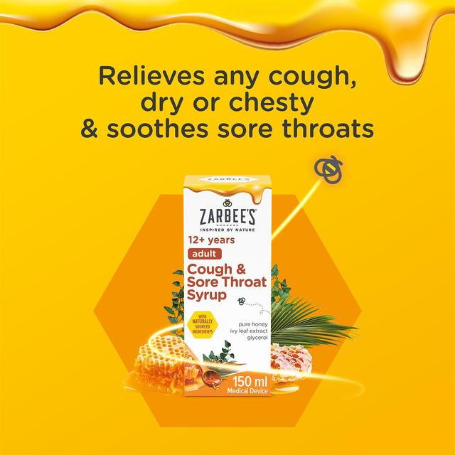 Zarbee's Adult Cough & Sore Throat Syrup   150ml GOODS M&S