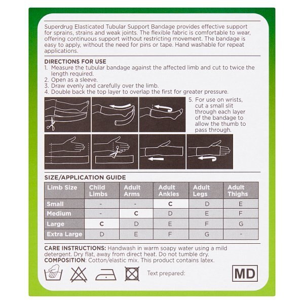 Superdrug Tubular Bandage Size C 6.75cm x 1m GOODS Superdrug