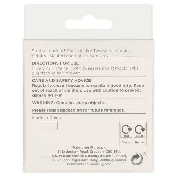 Studio London 3 Mini Tweezers GOODS Superdrug