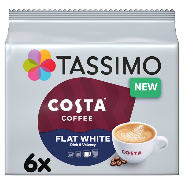 Tassimo Costa Flat White Coffee Pods 6 per pack GOODS M&S