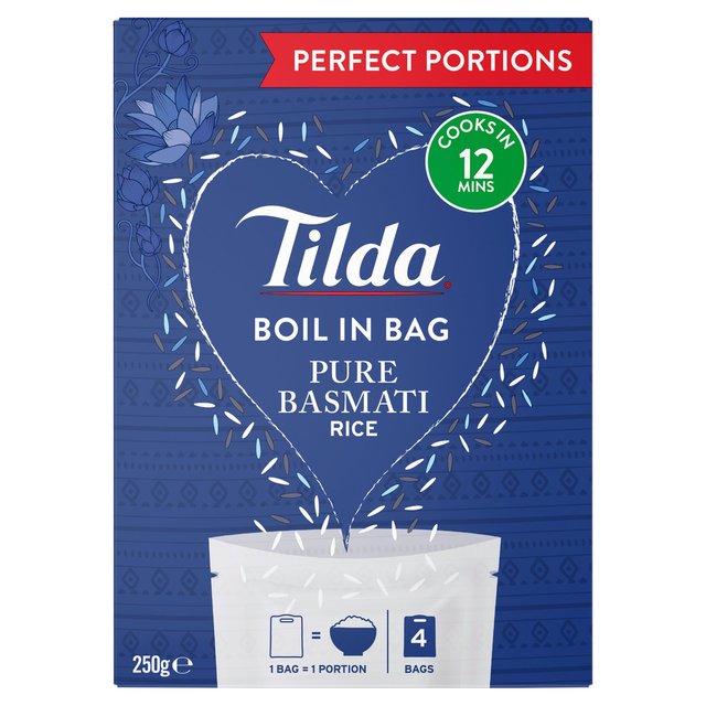 Tilda Boil in the Bag Pure Basmati Rice 4 x 62.5g GOODS M&S