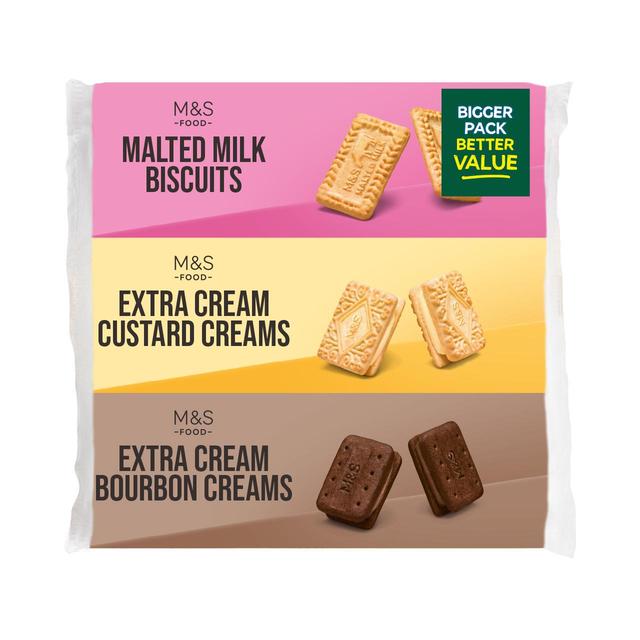 M&S Extra Cream Triple Pack Biscuits 550g GOODS M&S