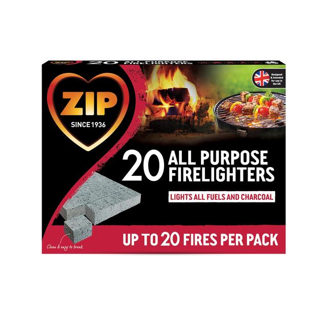 Zip All Purpose Firelighters Block 20   20 per pack GOODS M&S