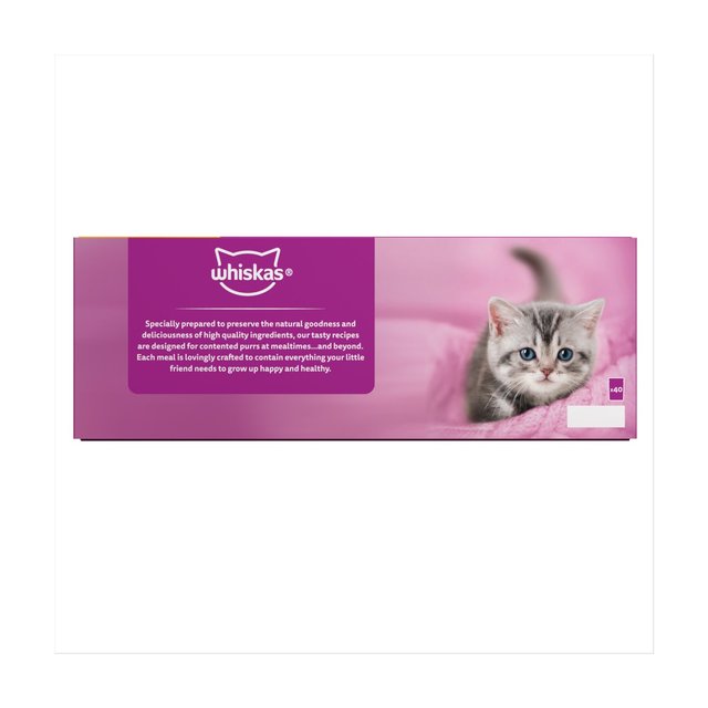 Whiskas Kitten 2-12mths Wet Cat Food Pouches Poultry Feasts in Jelly 40 x 85g GOODS M&S