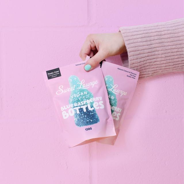 Sweet Lounge Vegan Fizzy Blue Raspberry Bottles 130g GOODS M&S