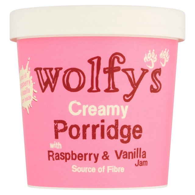Wolfy's Creamy Porridge with Raspberry & Vanilla Jam   90g GOODS M&S