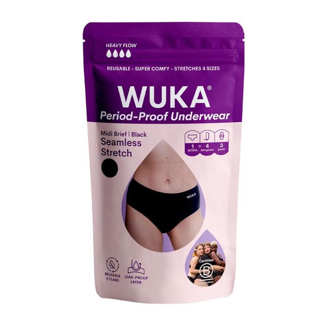 WUKA Stretch Seamless Period Pants Midi Brief Heavy Flow GOODS M&S