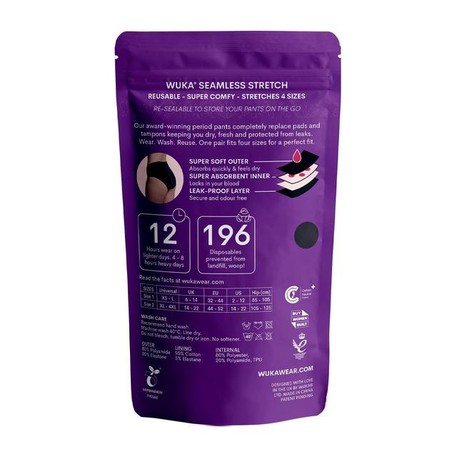 WUKA Stretch Seamless Period Pants Midi Brief Heavy Flow GOODS M&S