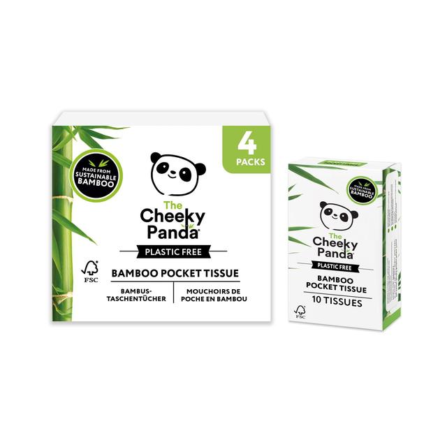 The Cheeky Panda Bamboo Plastic Free Pocket Tissues   4 x 10 per pack GOODS M&S