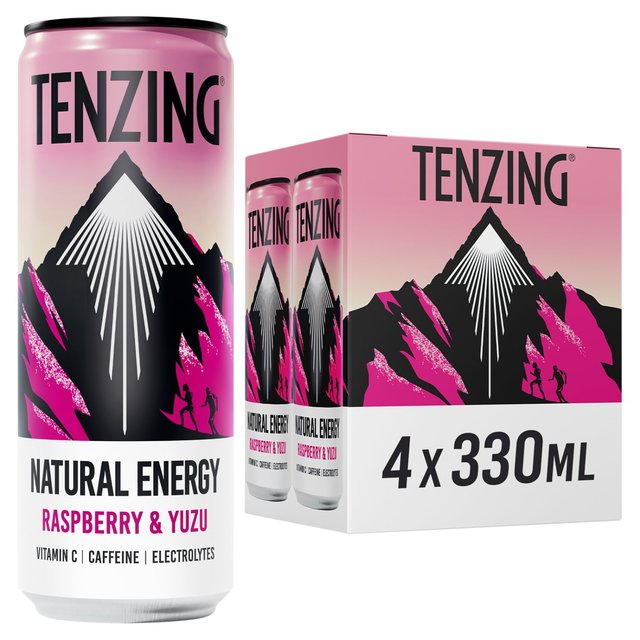 TENZING Natural Energy Raspberry & Yuzu Pack 4 x 330ml GOODS M&S