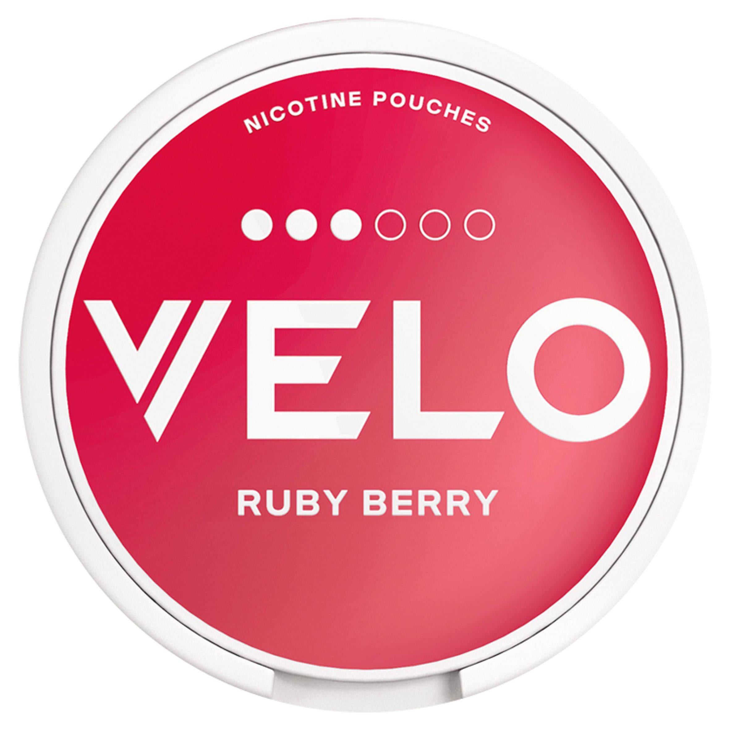 Velo Medium Nicotine Pouches Ruby Berry 6mg GOODS Sainsburys