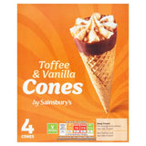 Sainsburys Toffee Vanilla Cones 4x110ml