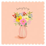 Carlton Thinking of You Card Sending Big Hugs Vase Flowers Design Greeting Card