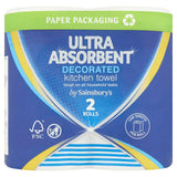 Sainsburys Ultra Absorbent Decorated Kitchen Towel 2 Rolls