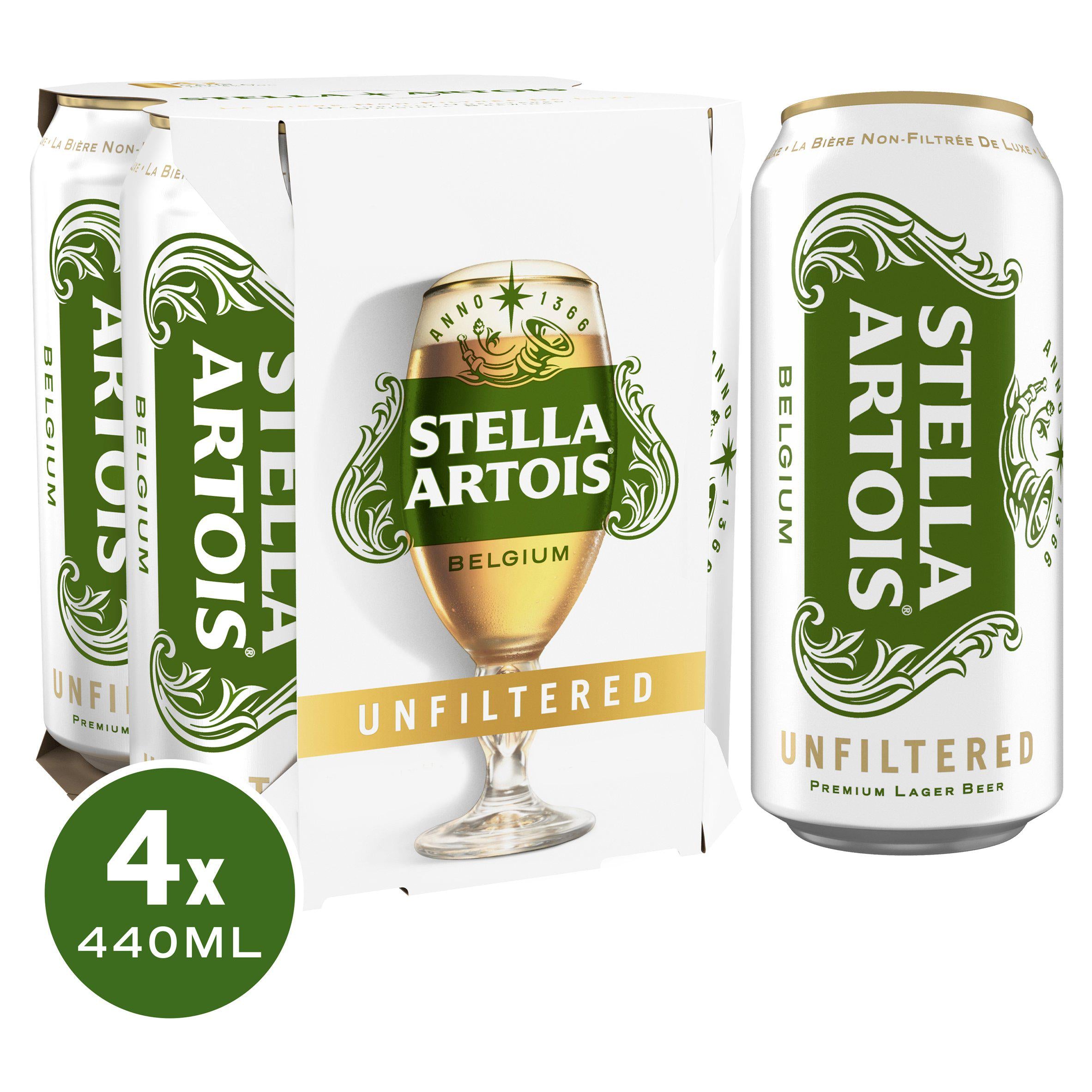 Stella Artois Unfiltered 4x440ml GOODS Sainsburys