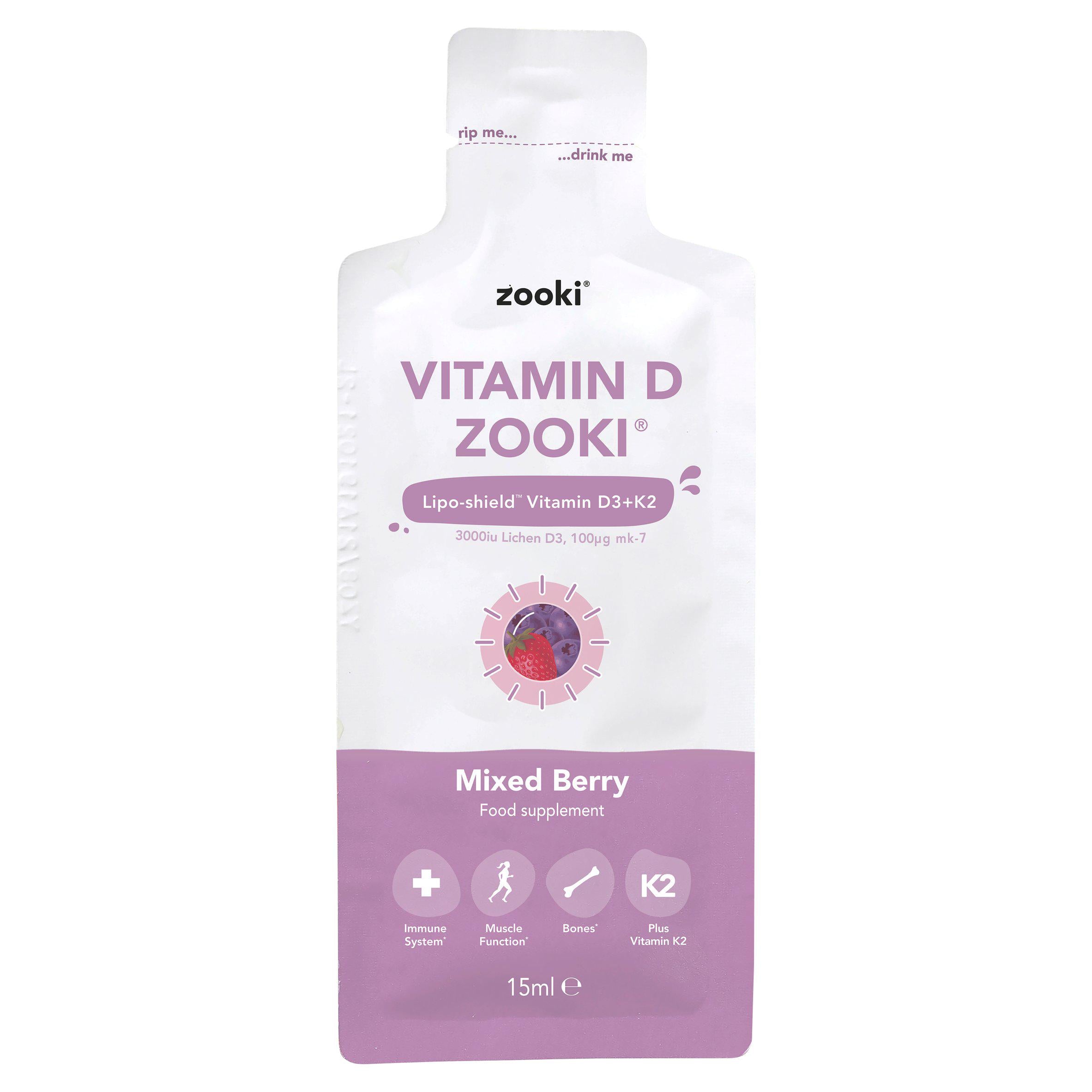 Zooki Vitamin D Mixed Berry Flavour Sachet 15ml GOODS Sainsburys
