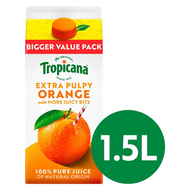 Tropicana Pure Orange Fruit Juice with Extra Juicy Bits 1.5L GOODS M&S
