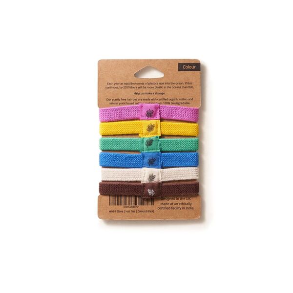 Wild & Stone | Plastic Free Hair Ties - 6 Pack - MultiColour GOODS Superdrug
