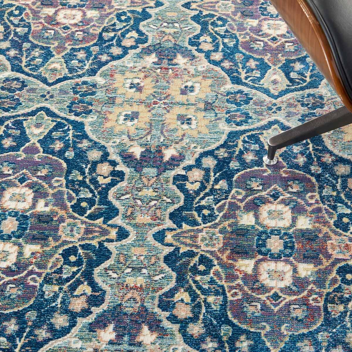 Ankara Blue Patterned Rug in 2 Sizes - McGrocer