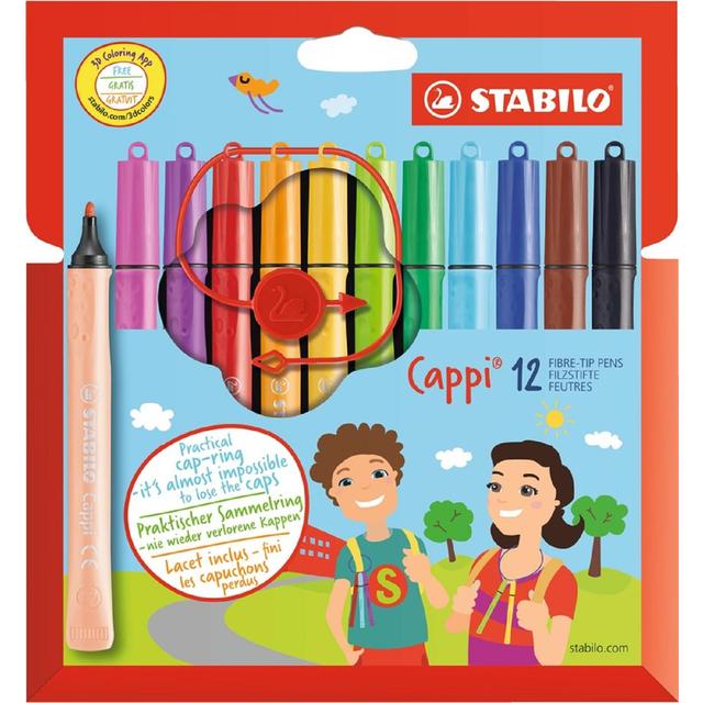 STABILO Cappi colouring pens wallet of 12 assorted colours 12 per pack GOODS M&S
