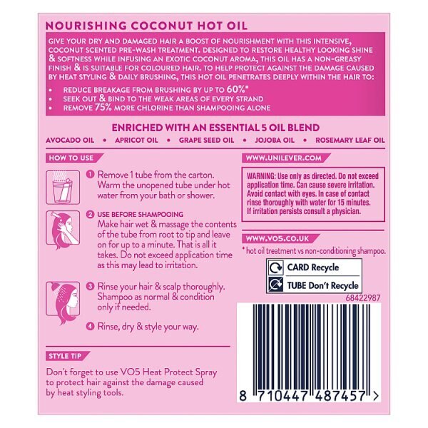VO5 Nourishing Coconut Hot Oil 15ml 4 pack GOODS Superdrug