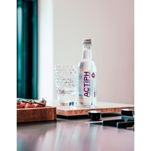 ACTIPH Alkaline Ionised Water Glass Bottle   330ml - McGrocer