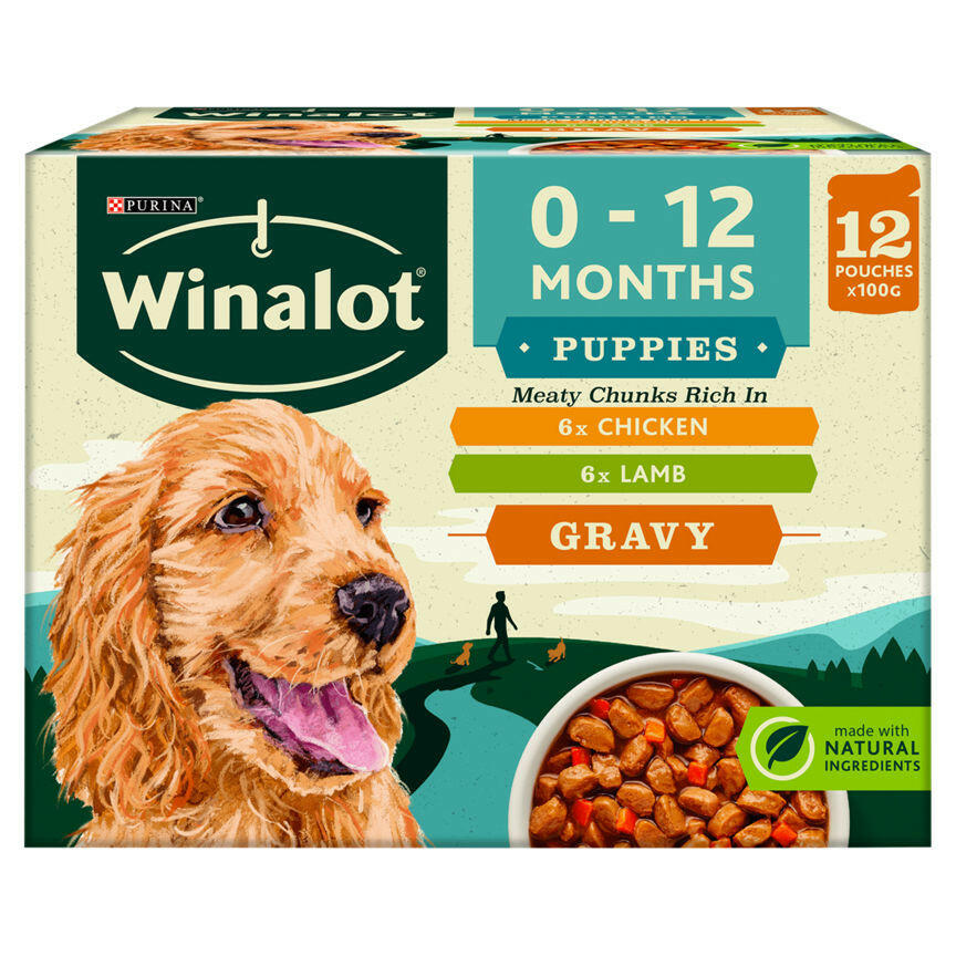 Winalot Puppy Food Pouches Mixed in Gravy 12x GOODS ASDA