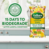 Zoflora Lemon Zing Antibacterial Multi-surface Wipes 70 per pack - McGrocer