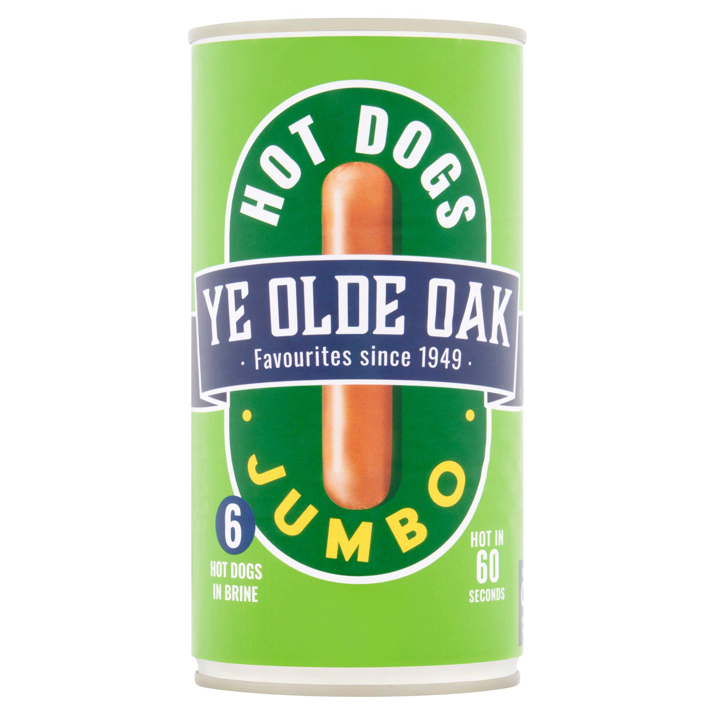 Ye Olde Oak Jumbo Hot Dogs 560g (300g*) Hot meat & meals Sainsburys