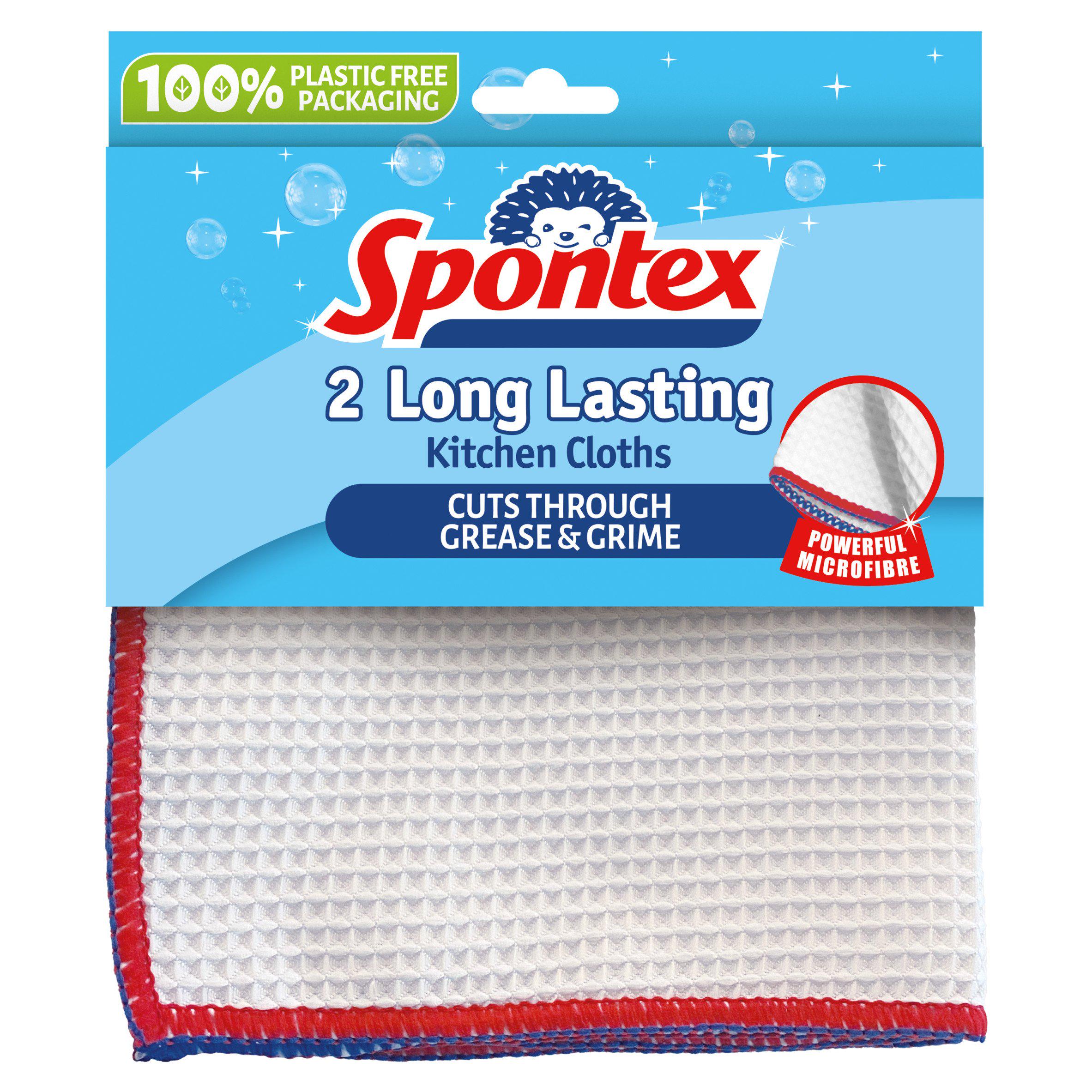 Spontex Long Lasting Kitchen Cloth x2 Brushes mops & lint rollers Sainsburys