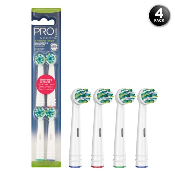 Superdrug ProCare Perfect Angle Replacement Toothbrush Heads x4 GOODS Superdrug