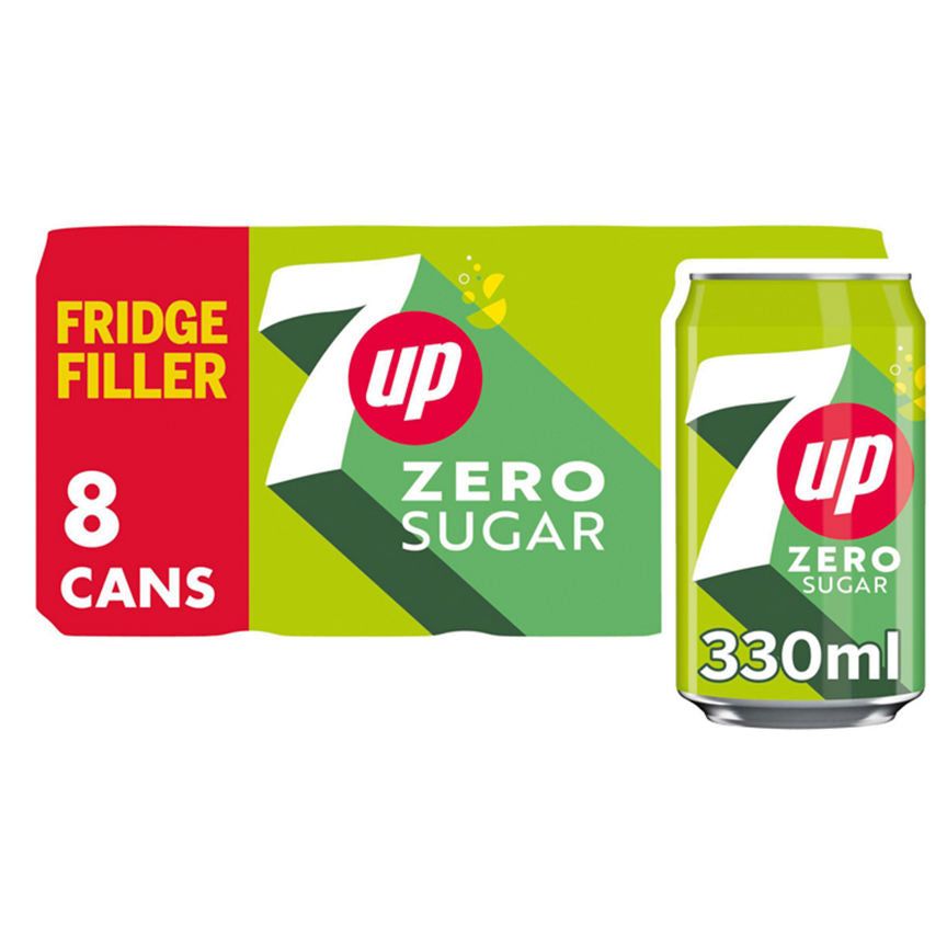 7UP Zero Sugar Lemon & Lime Cans 8 x 330ml - McGrocer